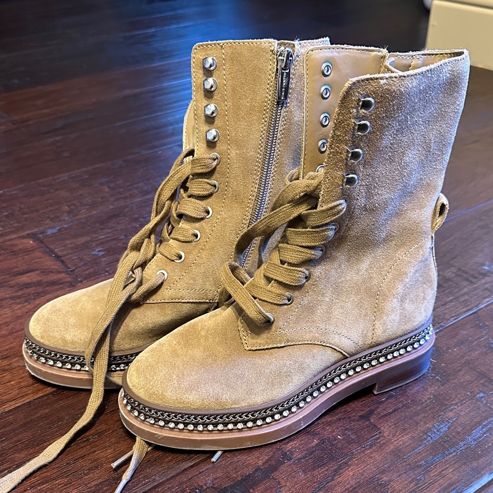 Like New - Vince Camuto Branda Lace Up Combat Booties Size 5